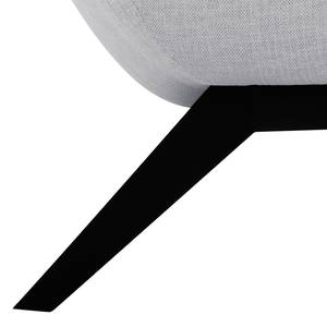 Poltrona GARBO con piedi di legno tessuto - Tessuto Saia: grigio chiaro - Nero