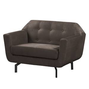 Fauteuil Giarra Aspect cuir vieilli - Gris marron