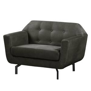 Fauteuil Giarra Aspect cuir vieilli - Gris foncé