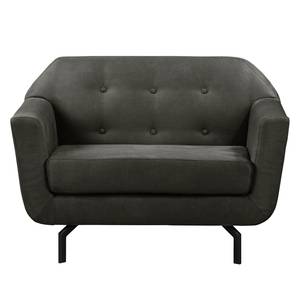 Fauteuil Giarra Aspect cuir vieilli - Gris foncé