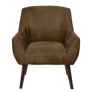 Fauteuil Glud Aspect cuir vieilli Marron chocolat