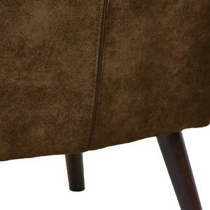 Fauteuil Glud antieke leerlook - Chocoladebruin