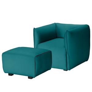 Fauteuil Grady I Tissu - Bleu pétrole