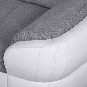 Sessel Gramat Kunstleder/Strukturstoff Weiß/Grau