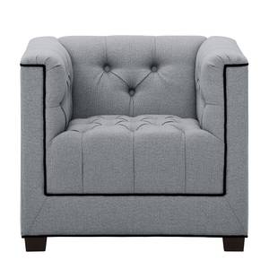 Fauteuil Grand Duo geweven stof Stof Ramira: ilverkleurig