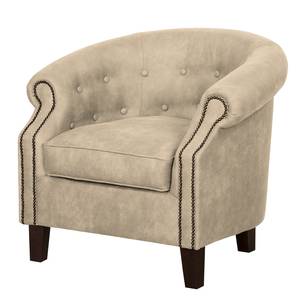 Fauteuil Great Hale III antieke leerlook Warm beige