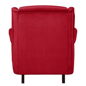 Fauteuil à oreilles Grendon Velours Rouge cerise