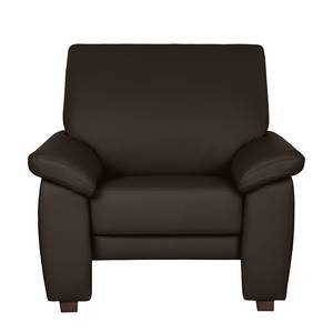 Fauteuil Grimsby Cuir véritable marron foncé