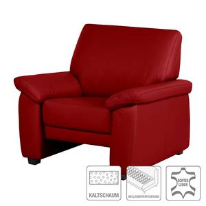 Fauteuil Grimsby Cuir véritable rouge