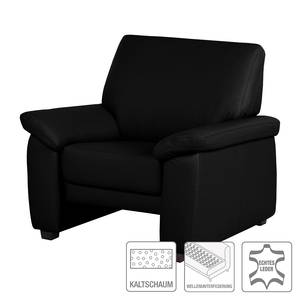 Fauteuil Grimsby Cuir véritable noir