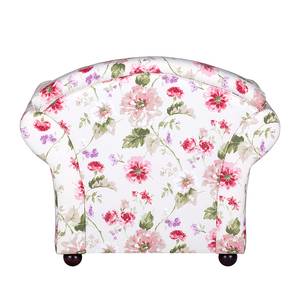 Fauteuil Henry cr鮥kleurige/rode geweven stof - bloemenmotief