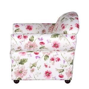 Fauteuil Henry cr鮥kleurige/rode geweven stof - bloemenmotief