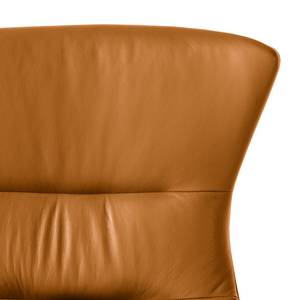 Fauteuil Hepburn I Cuir véritable - Cuir véritable Neka : Cognac - Noir