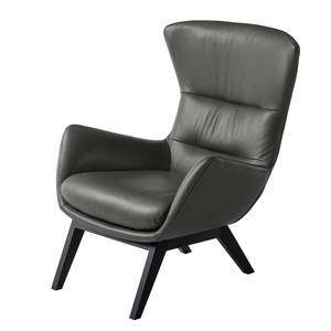 Fauteuil Hepburn I Cuir véritable - Noir - Cuir véritable Neka Gris - Cuir véritable Neka : Gris - Noir