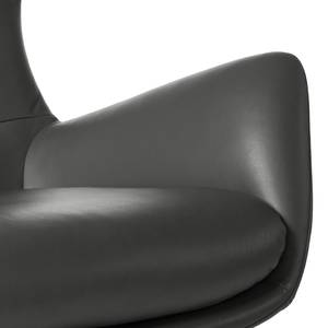 Fauteuil Hepburn I Cuir véritable - Cuir véritable Neka : Gris - Noir