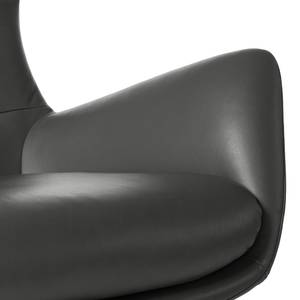 Fauteuil Hepburn I Cuir véritable - Cuir véritable Neka : Gris - Chêne foncé