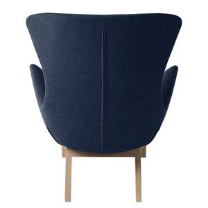 Fauteuil HEPBURN met houten pootjes geweven stof - Geweven stof Milan: Lichtblauw - Lichte eikenhouten