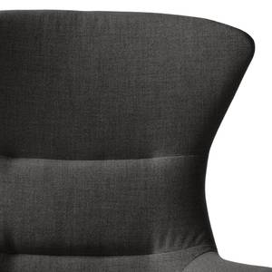 Fauteuil Hepburn I Tissu - Tissu Milan : Anthracite - Chêne foncé