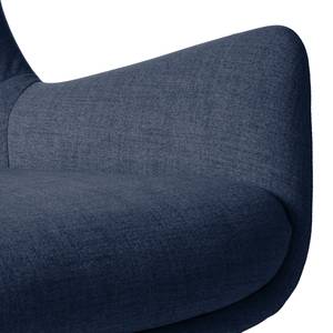 Fauteuil Hepburn I Tissu - Chêne - Tissu Milan Bleu foncé - Tissu Milan : Bleu foncé - Chêne foncé