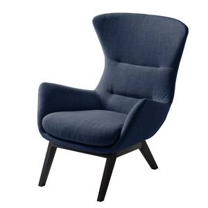 Fauteuil Hepburn I Tissu - Noir - Tissu Milan Bleu foncé - Tissu Milan : Bleu foncé - Noir