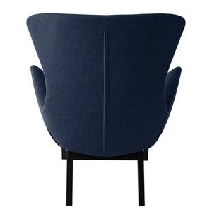 Fauteuil Hepburn I Tissu - Noir - Tissu Milan Bleu foncé - Tissu Milan : Bleu foncé - Noir