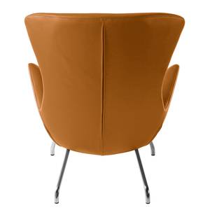 Sessel Hepburn II Echtleder Neka: Cognac - Chrom glänzend