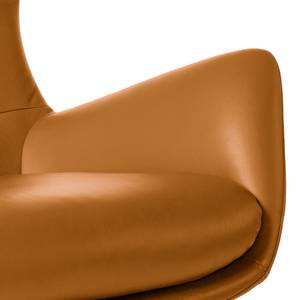 Fauteuil Hepburn II Cuir véritable - Cuir véritable Neka : Cognac - Noir