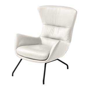 Fauteuil Hepburn II Cuir véritable - Cuir véritable Neka : Blanc - Noir