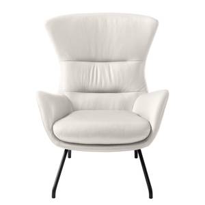 Fauteuil Hepburn II Cuir véritable - Cuir véritable Neka : Blanc - Noir