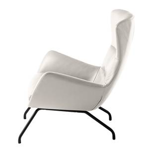 Fauteuil Hepburn II Cuir véritable - Noir - Cuir véritable Neka Blanc - Cuir véritable Neka : Blanc - Noir