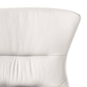 Fauteuil Hepburn I Cuir véritable - Cuir véritable Neka : Blanc - Chêne foncé