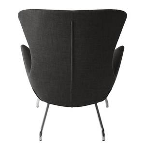 Fauteuil Hepburn II Tissu - Tissu Milan : Anthracite - Chrome brillant