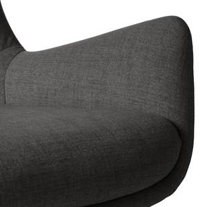 Fauteuil Hepburn II Tissu - Tissu Milan : Anthracite - Chrome brillant