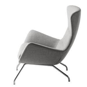 Fauteuil Hepburn II Tissu - Chrome - Tissu Milan Gris clair - Tissu Milan : Gris clair - Chrome brillant