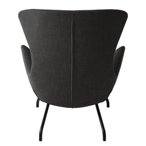 Fauteuil Hepburn II Tissu - Tissu Milan : Anthracite - Noir