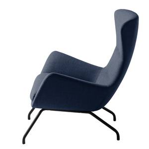 Fauteuil Hepburn II Tissu - Noir - Tissu Milan Bleu foncé - Tissu Milan : Bleu foncé - Noir