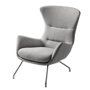 Sessel Hepburn II Webstoff Milan: Hellgrau - Chrom matt