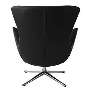 Fauteuil Hepburn III Cuir véritable - Cuir véritable Neka : Noir - Chrome brillant