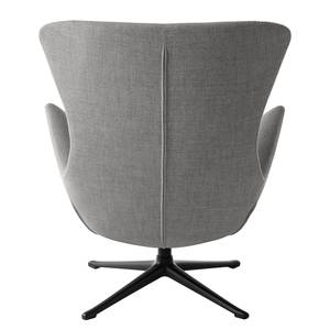 Fauteuil HEPBURN met kruisvoet geweven stof - Geweven stof Milan: Lichtgrijs - Zwart