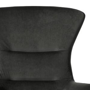 Fauteuil HEPBURN met kruisvoet fluweel - Velours Shyla: Rookgroen - Chroomkleurig glanzend