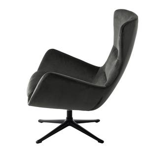 Fauteuil Hepburn III Velours - Velours Shyla: Vert de gris - Noir