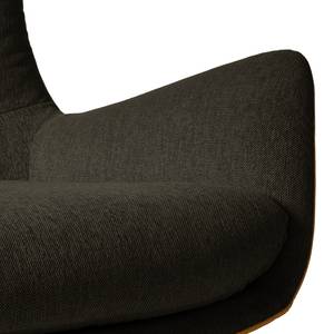 Fauteuil Hepburn III Tissu / Cuir véritable - Tissu Saia / Cuir Neka: Noir-Marron / Cognac - Noir