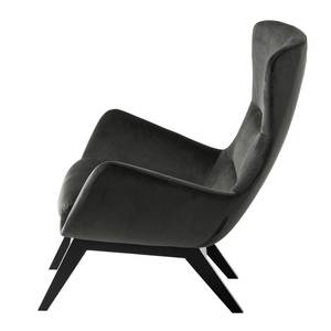 Fauteuil Hepburn I fluweel - Velours Shyla: Rookgroen - Zwart