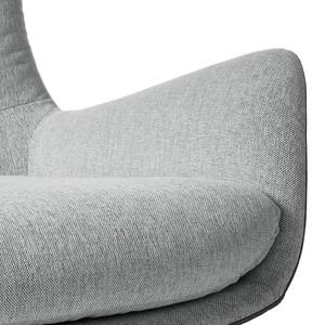 Fauteuil Hepburn I Tissu / Cuir véritable - Gris clair / Gris - Noir