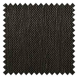 Fauteuil HEPBURN met houten pootjes geweven stof/echt leer - Zwart