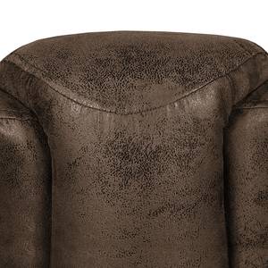 Fauteuil Hineston antieke leerlook - Donkerbruin