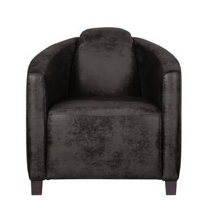 Fauteuil Hineston antieke leerlook - Zwart