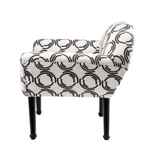 Fauteuil + repose-pieds Fjord County Coton Noir / Blanc