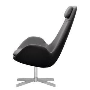 Fauteuil Houston I echt leer Echt leer Neka: Grijs - Chrome