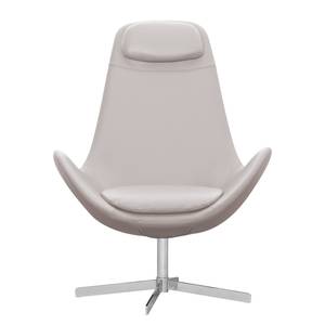 Fauteuil Houston I Cuir véritable Cuir véritable Neka : Gris clair - Chrome